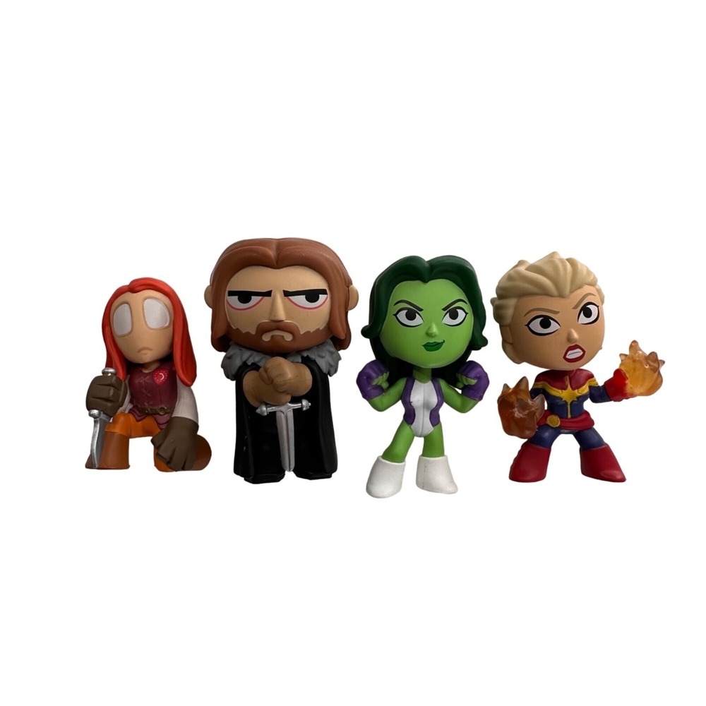 Funko Mystery Mini Marvel Superhero Captain Ned Stark She Hulk Figure Set Of 4